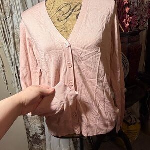 Worthington Pink Button Down Cardigan